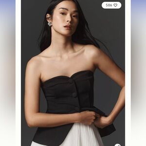 Anthropologie Strapless Blazer Top